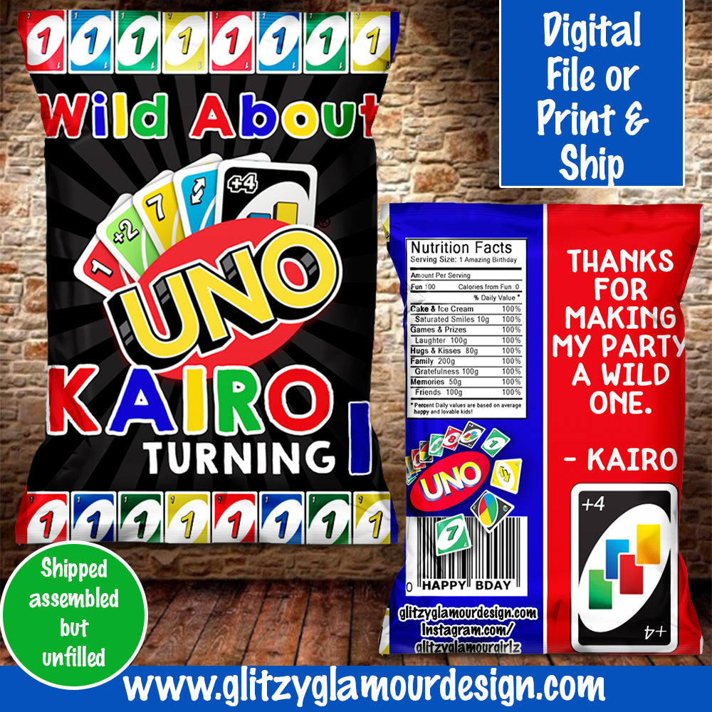 Uno Chip Bag Glitzy Glamour Designs