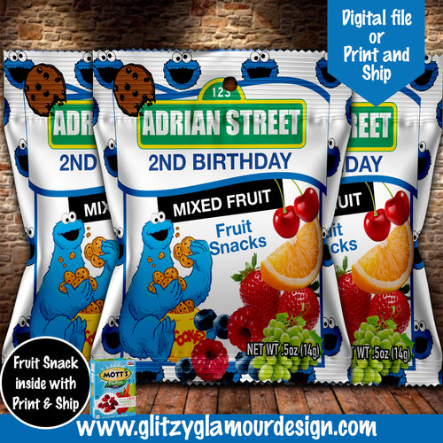 Cookie Monster fruit snacks