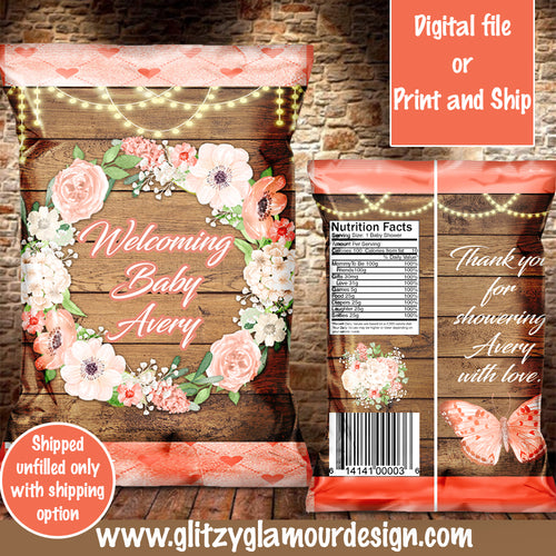 Boho/Rustic Shower Chip Bag