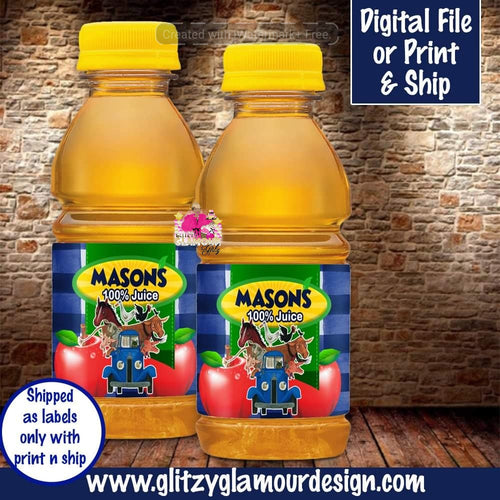 Little Blue Truck Mott's Apple Juice labels