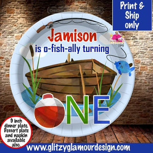 O Fishally One Fishing custom dinner plates