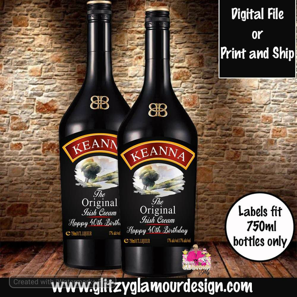 Custom Baileys 750ml labels – Glitzy Glamour Designs