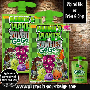 Plants vs Zombies applesauce squeeze pouch