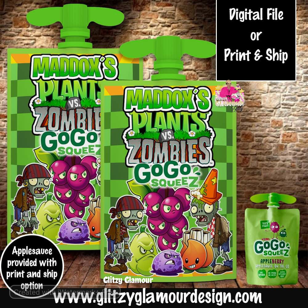 Plants vs Zombies applesauce squeeze pouch